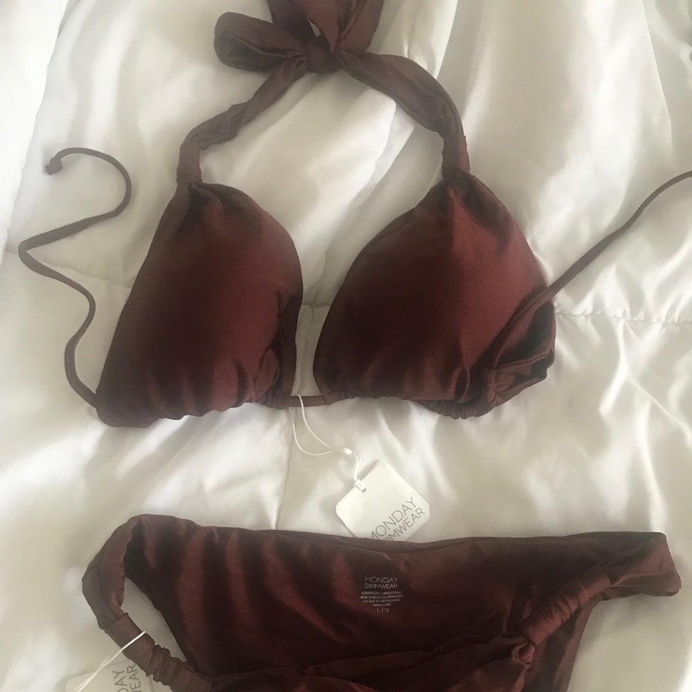 Monday Swimwear espresso bikini top & bottoms